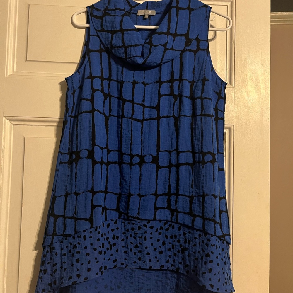 Habitat Blue and Black Patterned Sleeveless Top